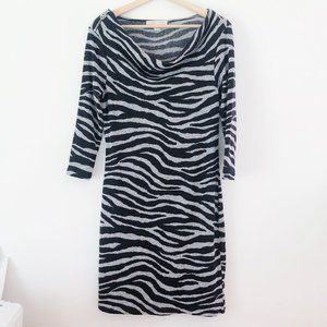 Michael Kors Zebra Gray Black Zebra Dress